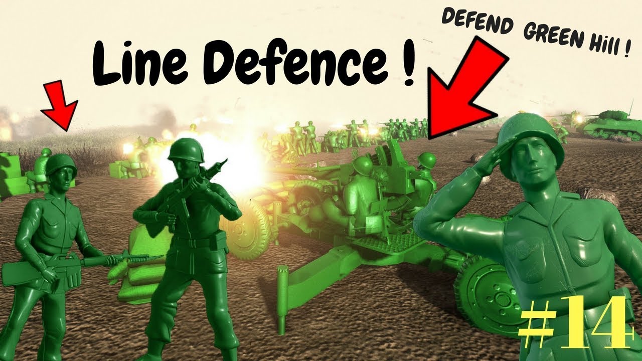 Toy Line Defence 2.0 ! GREEN vs TAN vs SPIDERS ! Army Men of war : Episode 14