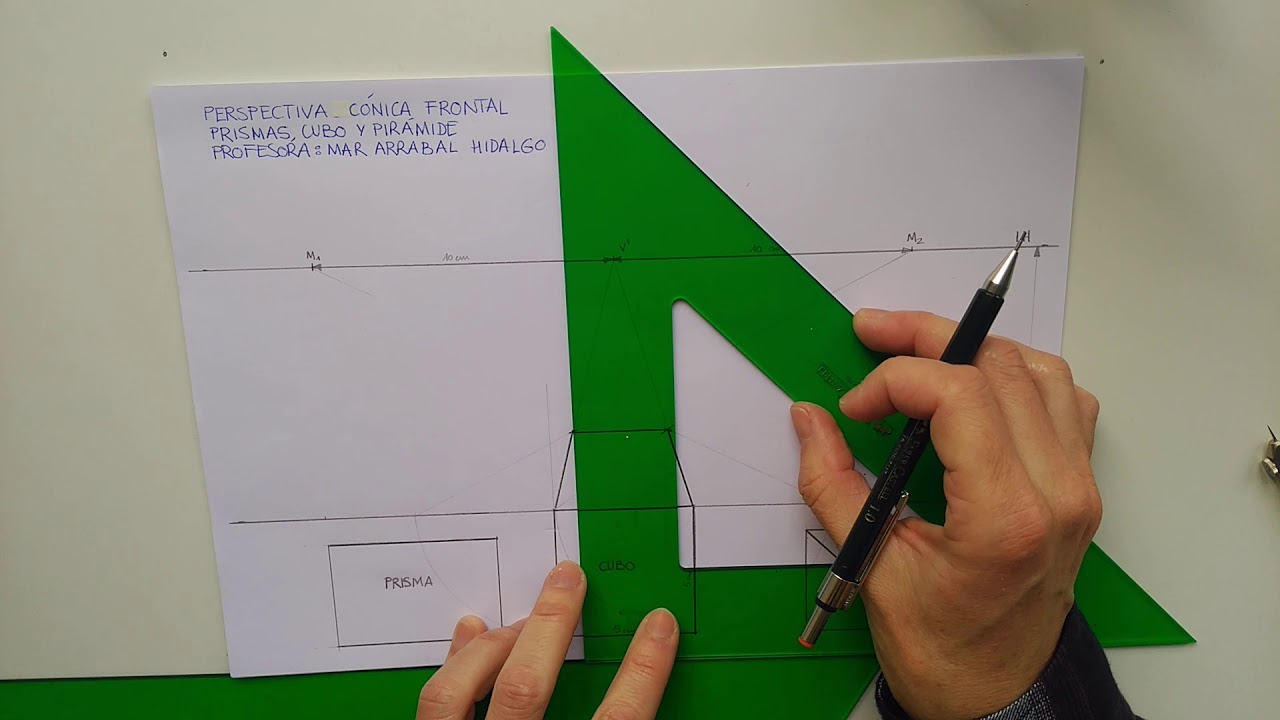 4º ESO_Ejercicio 02. Perspectiva cónica frontal cubo,...