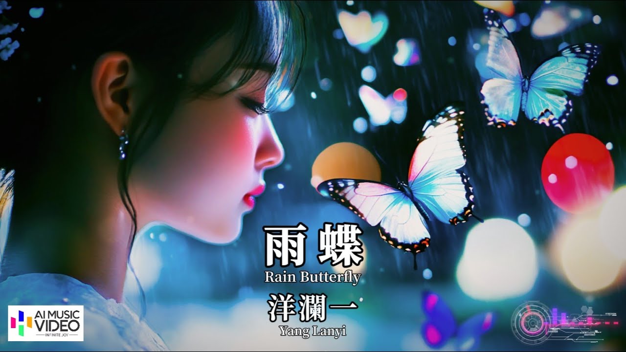 【高清MV】洋瀾一 - 雨蝶（原唱：李翊君）【Pinyin + Eng Sub | AI音樂視頻 | 繁體拼音英文動態字幕】 Yang Lan Yi 【洋澜一 雨蝶（原唱：李翊君）】