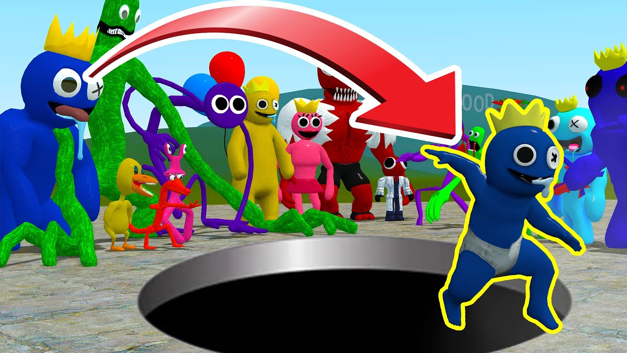 Who of Roblox Rainbow Friends has the Longest Jump?! (In Garry's Mod!)