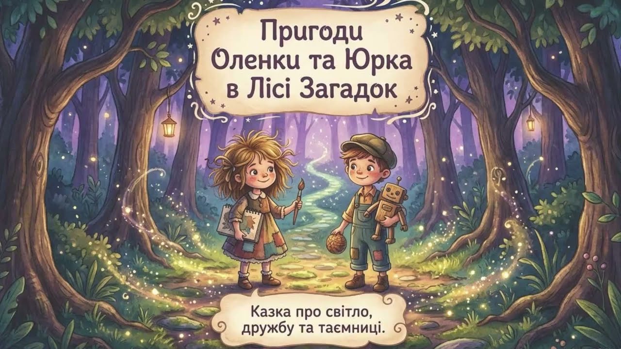 Казка «Пригоди Оленки та Юрка в лісі загадок»