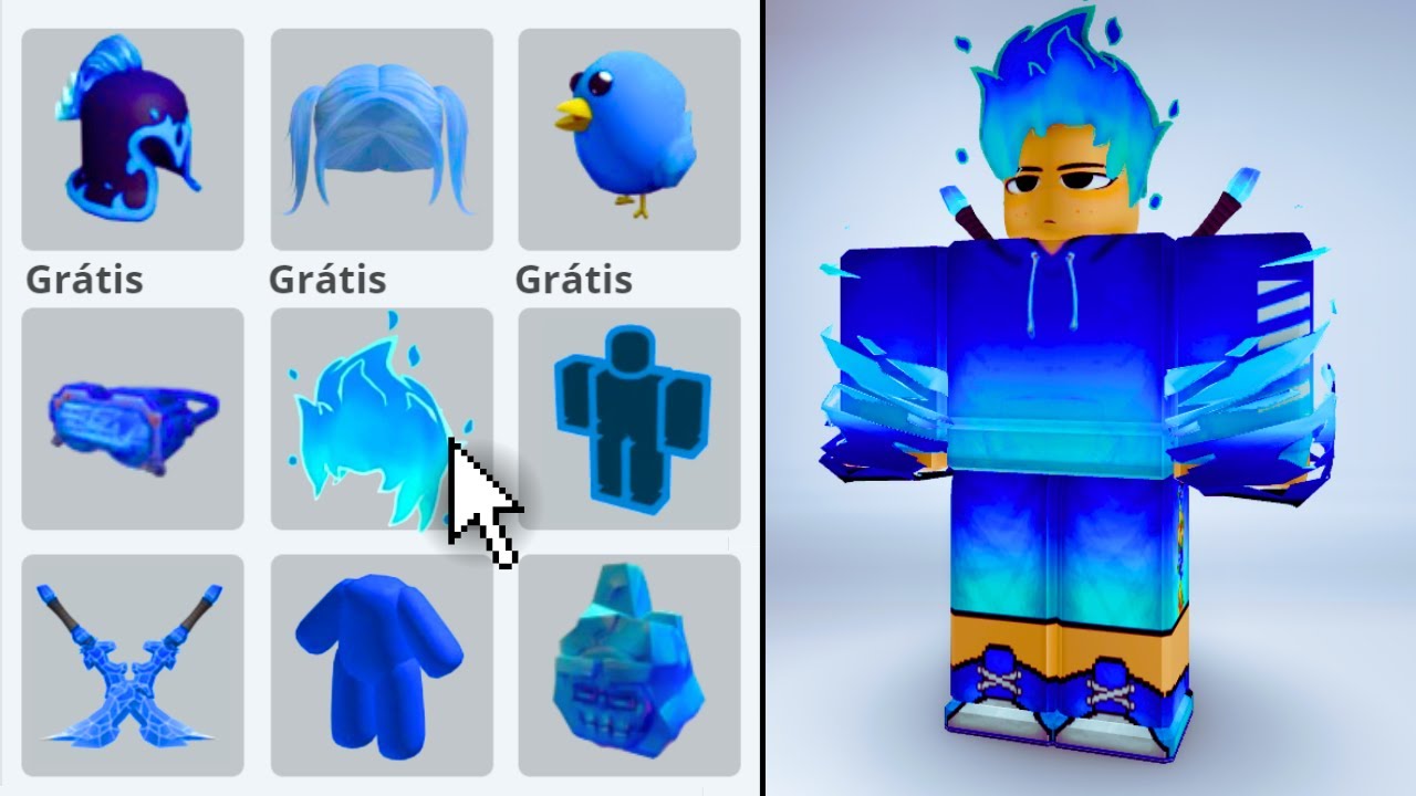 COMO PEGAR 30 ITENS GRÁTIS AZUL NO ROBLOX!😲