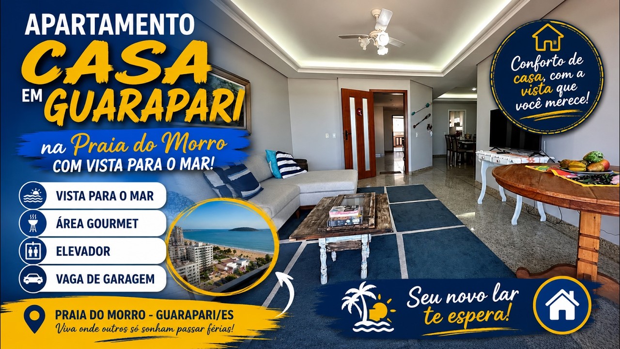 Apartamento casa em Guarapari beira mar 4 suítes e área lateral na Praia do Morro R$ 1.700.000,00