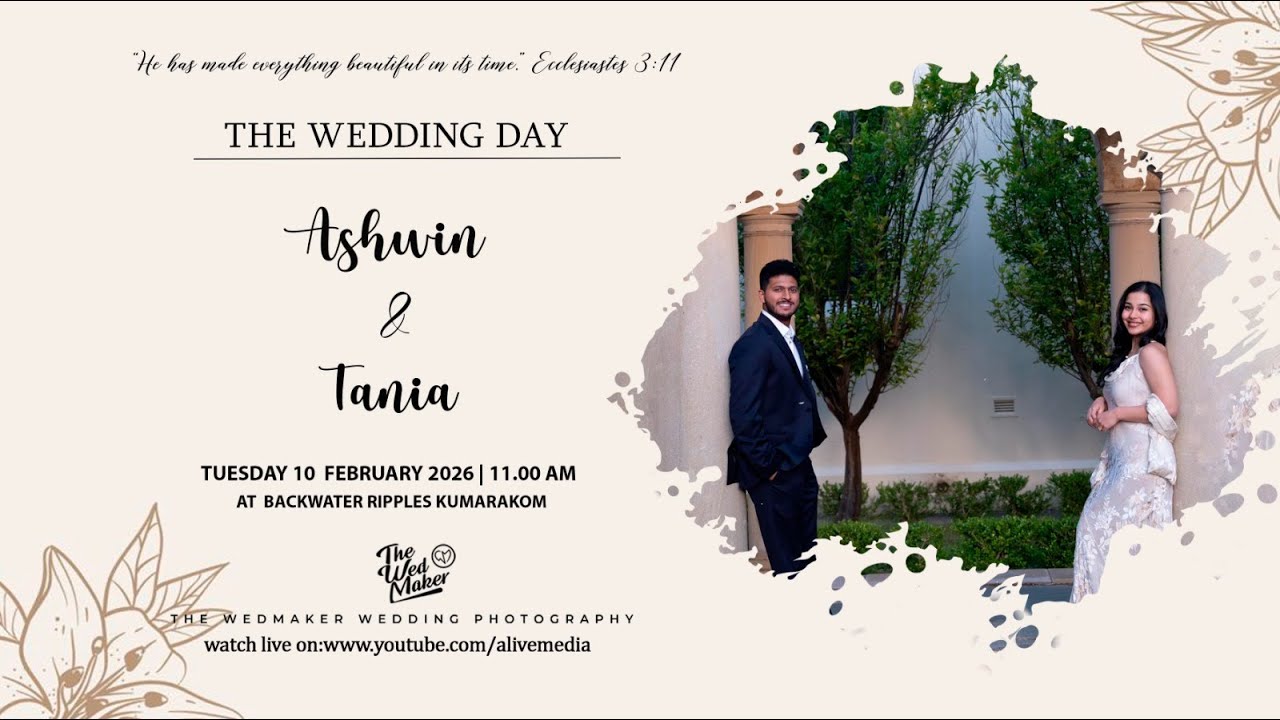 ASHWIN & TANIA | WEDDING  LIVE WEBCAST | 10-02-2026 | IST 11.00 AM | THE WEDMAKER