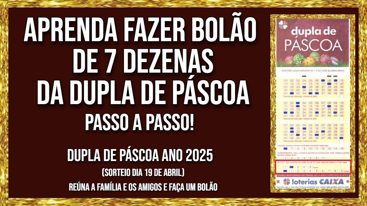 Como Fazer Bol&atilde;o de 7 Dezenas da Dupla Sena de P&aacute;scoa (Dupla de P&aacute;scoa 2025)