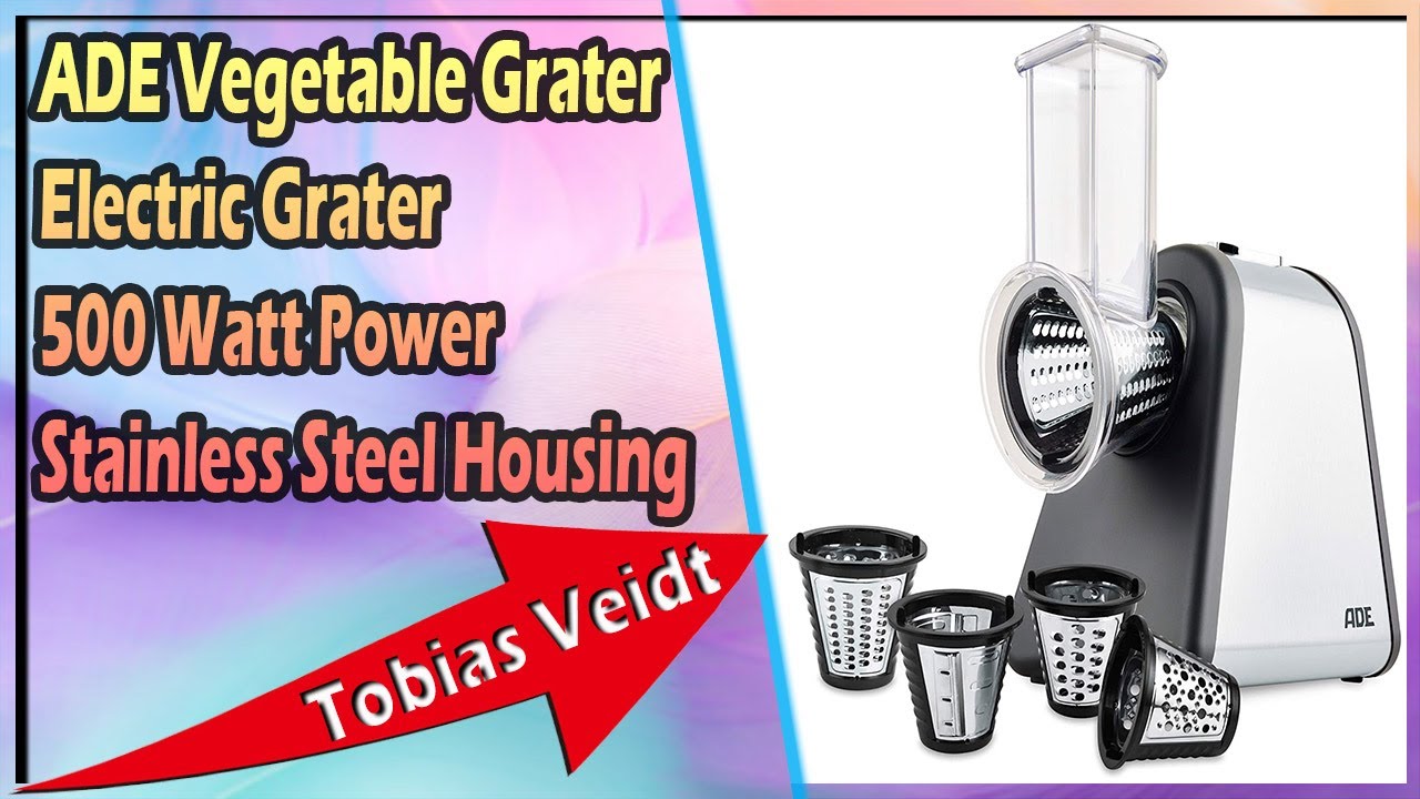 ADE Vegetable Grater Electric Grater 500 Watt Power Stainless Steel Housing