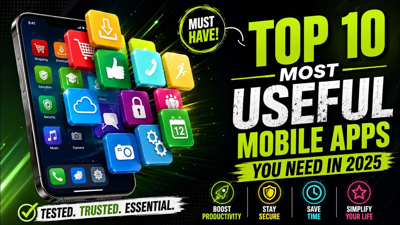 Top 10 Most Useful Mobile Apps You Need in 2025 | Productivity, Finance, Travel & Health