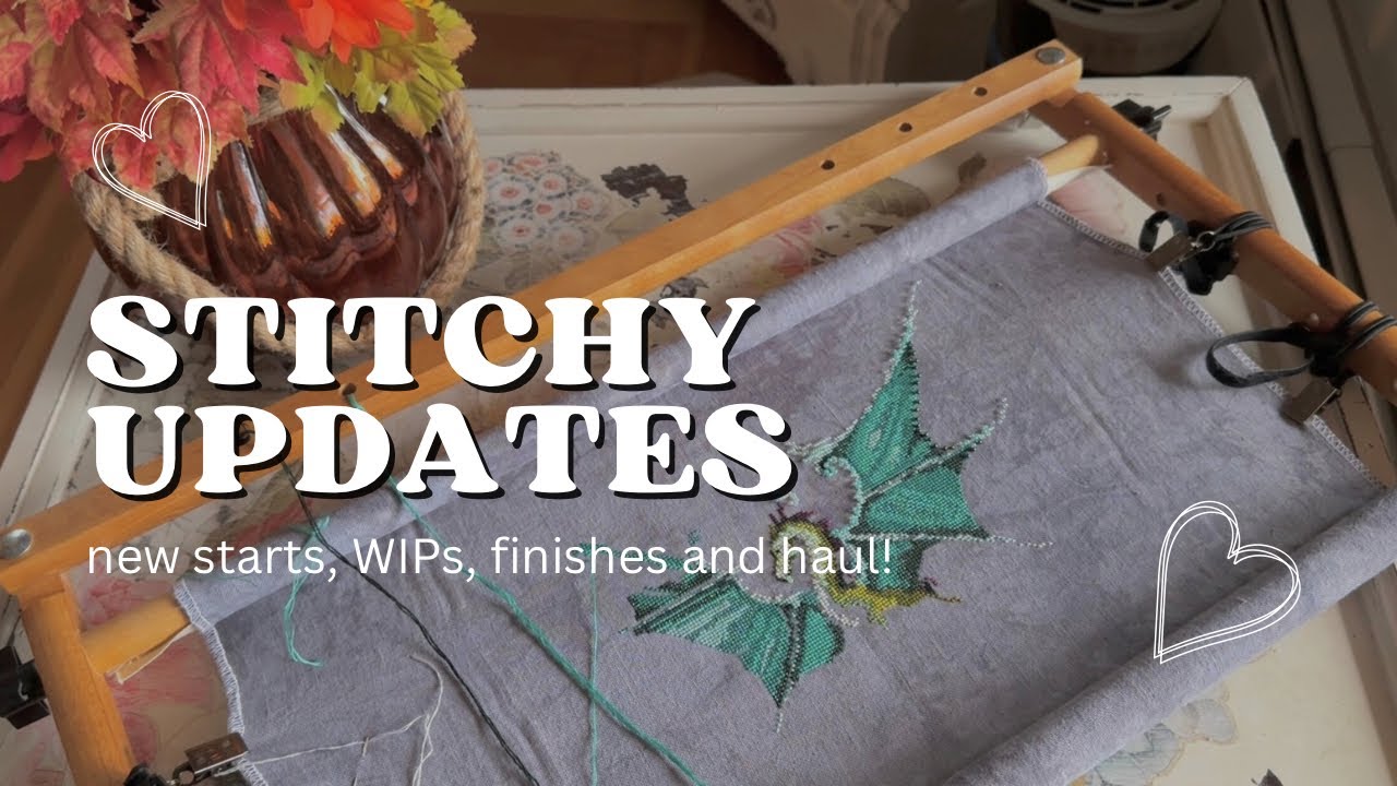 Flosstube #21 WIPs, Finishes, Cross Stitch Haul, New starts! Dimensions, Just Nan, Magic Needle 🧡