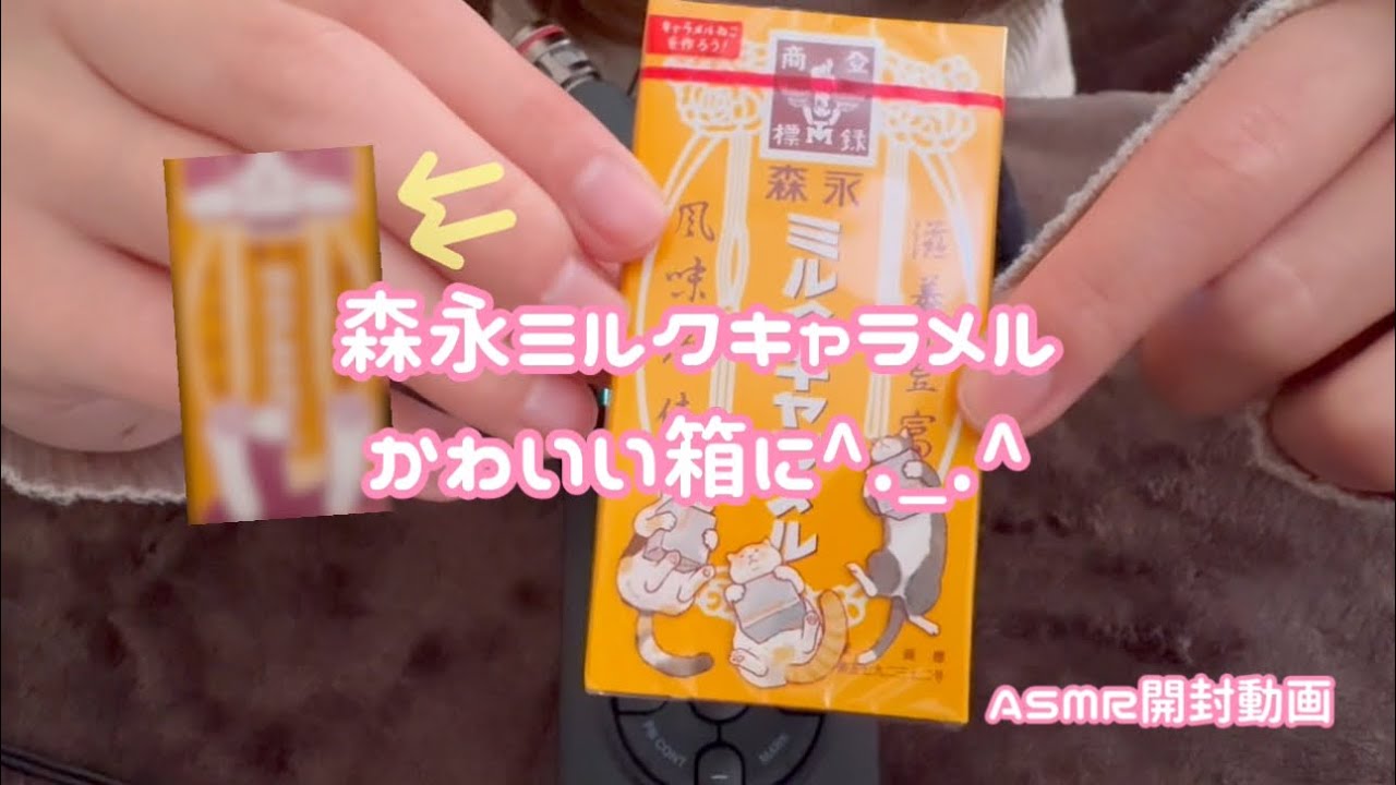 【ASMR】森永ミルクキャラメルの箱が…ねこに大変身🐈【声なし•短め】