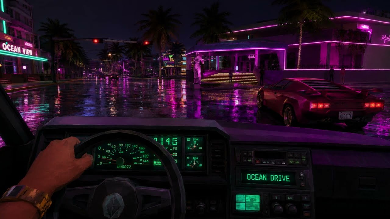 driving through VICE CITY with tears in your eyes