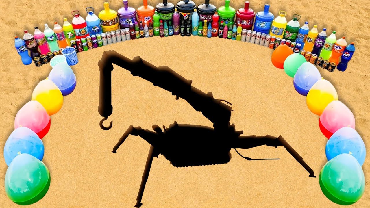 How to Make Spider Crane with Orbeez, Big Mirinda, Pepsi, Mtn Dew, Fanta, Coca Cola vs Mentos