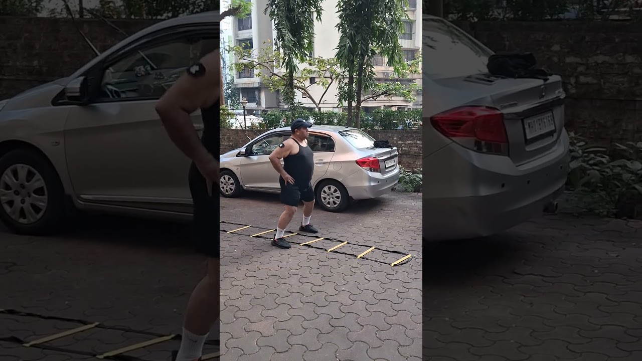 High Intensity fat burning functional exercises done by 55 year old man