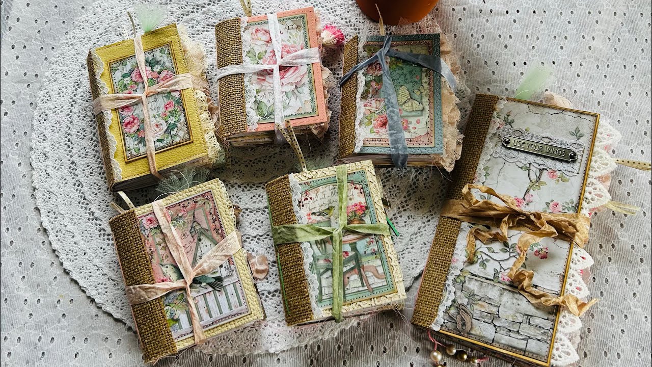 SOLD OUT: 8x8 Paper Pad Idea/Stamperia House of Roses Projects/Mini Junk Journals/Etsy Shop Shares