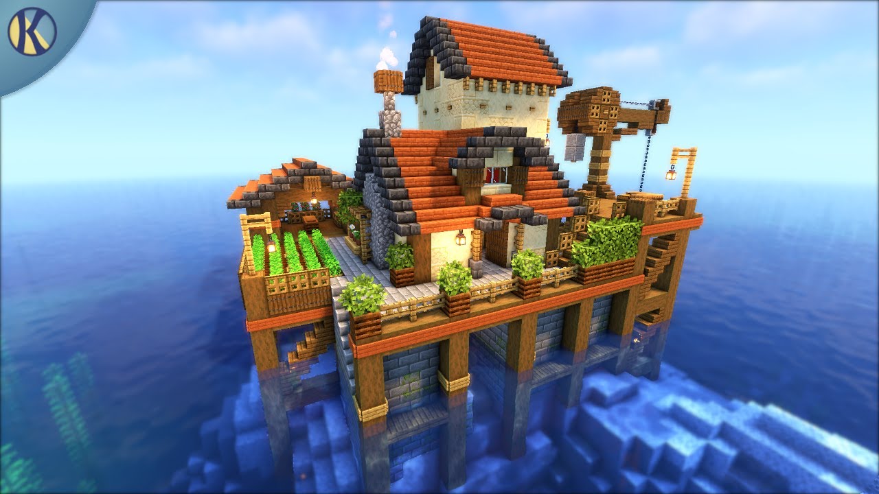 Minecraft - How to Build an Ocean Platform Survival Base - Tutorial