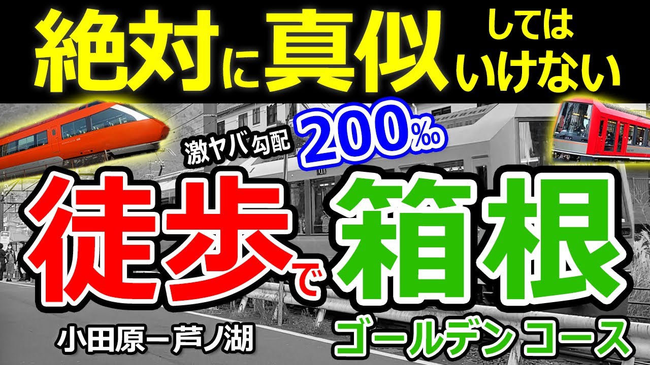 箱根越え徒歩【碓氷峠３倍急勾配】【命懸け！全線歩くシリーズ①】箱根登山鉄道&箱根ゴールデンコース　アタック! 東雲リスペクト