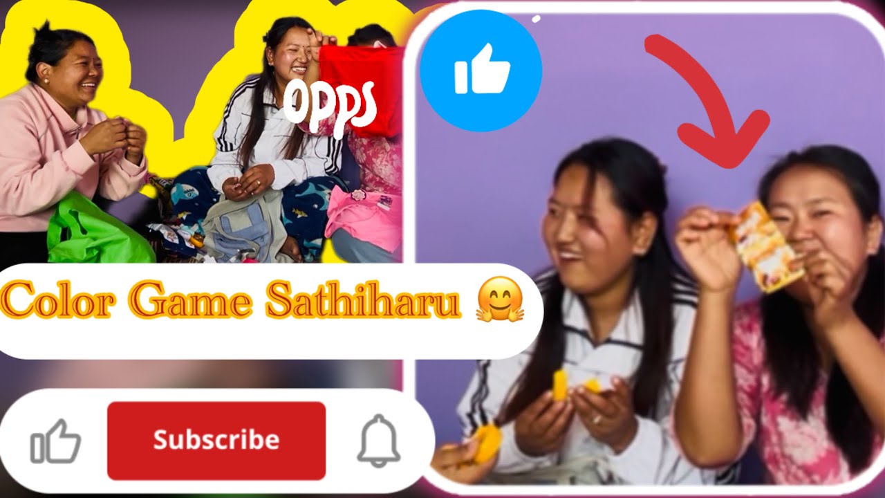 Color||Game🤗||Sathiharu🫣Ati Ramailo vayo Bainiharu sanga🤗#youtube #youtubevideo 