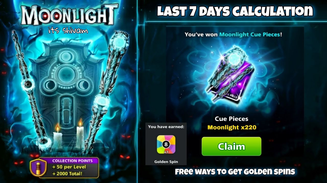 HOW TO GET FREE GOLDEN SPINS ? || FREE 220+ PIECES OF MOONLIGHT CUE - LAST DAYS CALCULATION !!! ❤️