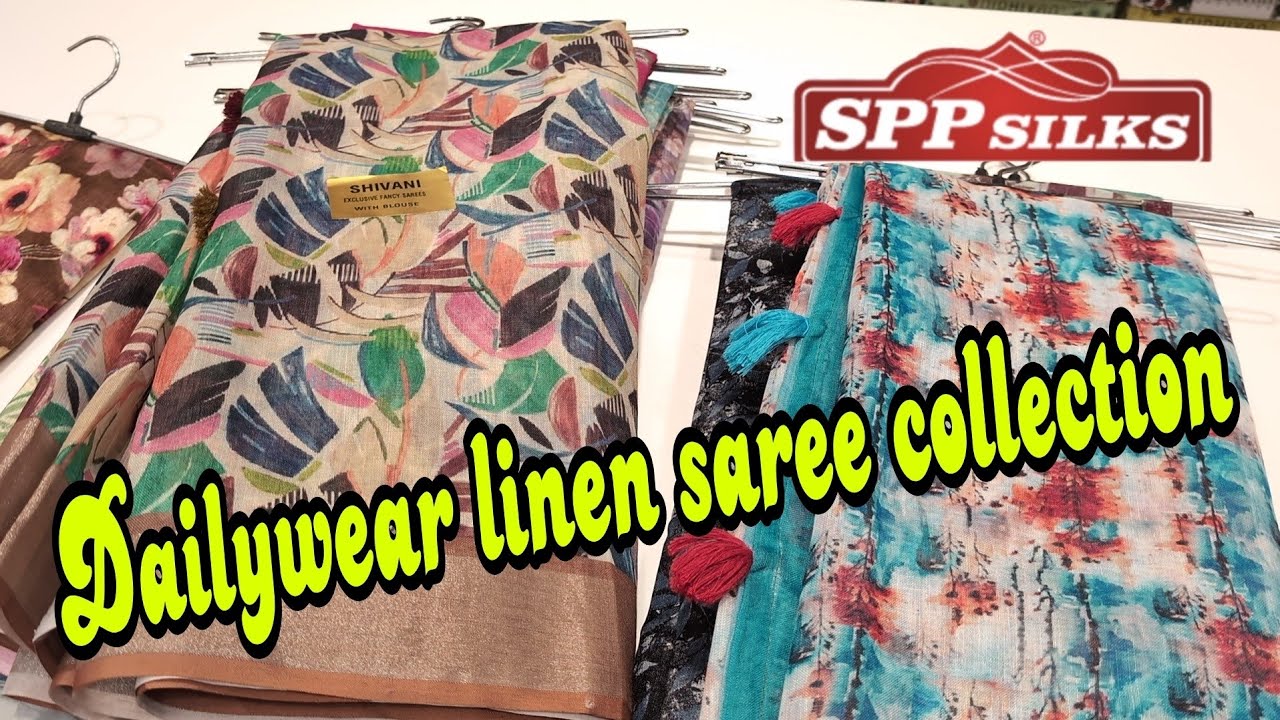 Spp silks 💓💓Dailywear linen saree collections👍👌oppanakara street Coimbatore