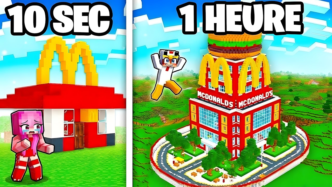 10 Secondes contre 1 HEURE Bataille de Construction d’un MCDONALD’S..