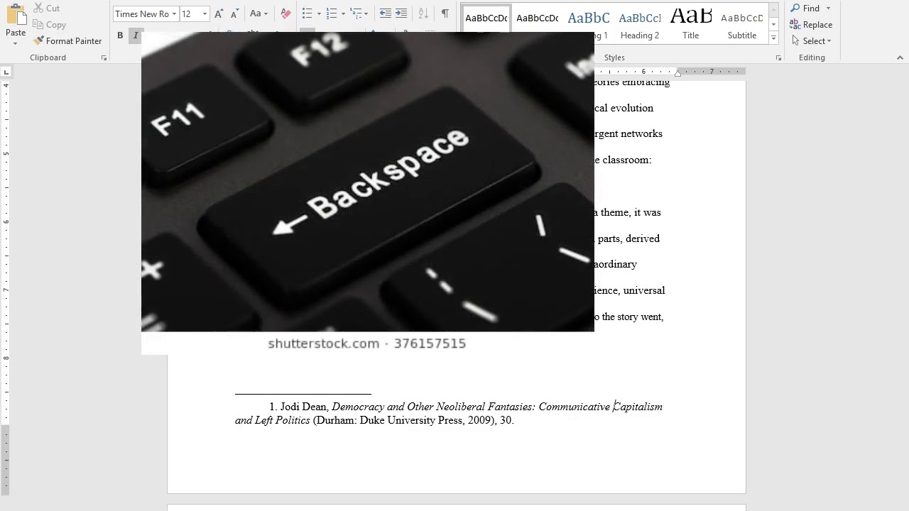 Formatting a Chicago (Turabian) Paper in Microsoft Word, Part 2
