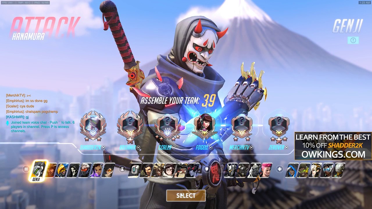 [Rank: 4400 SR] Shadder2k | Genji | Hanamura Pro Gameplay