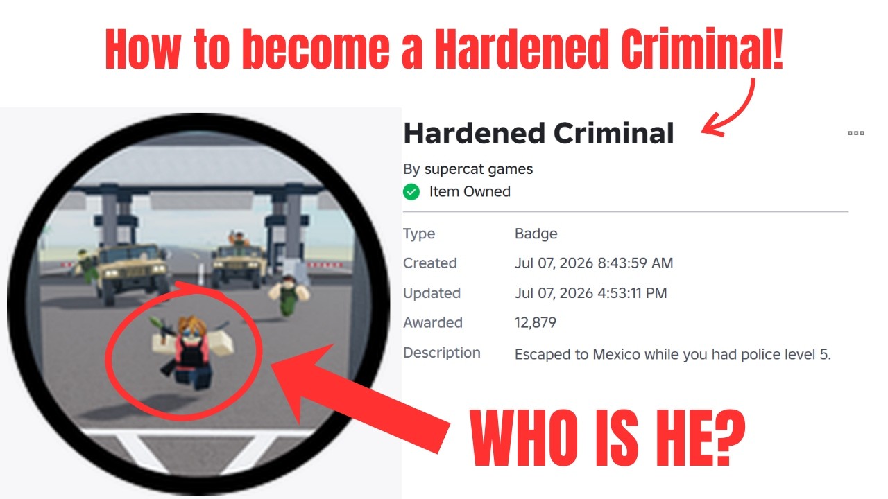 Roblox Runaways: How to get the Hardened Criminal badge