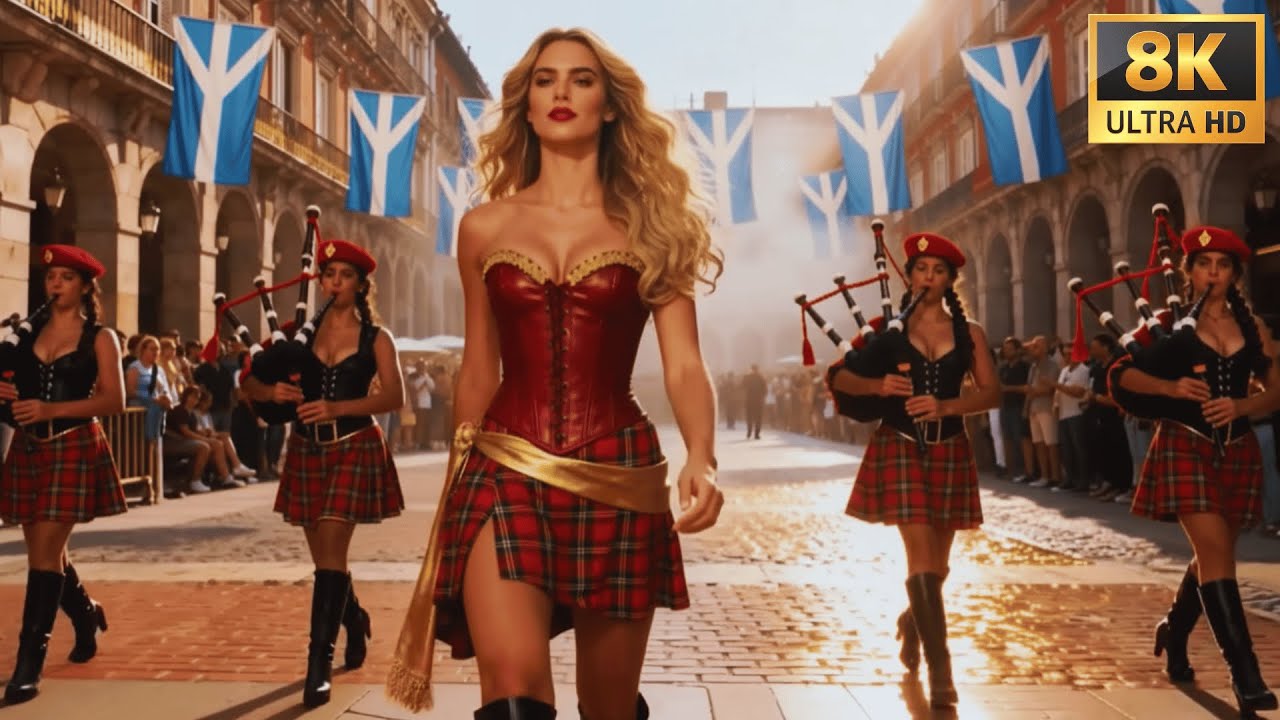 Scottish Women with Bagpipes | Epic Scottish Parade | Eternal Spirit of the Highlands