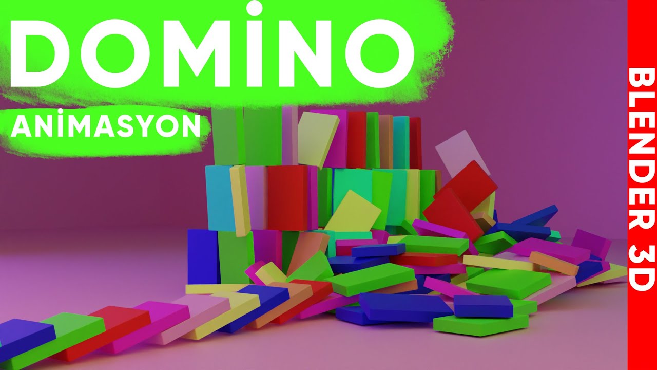 Domino Taşları Yıkım Animasyonu | Blender 3D