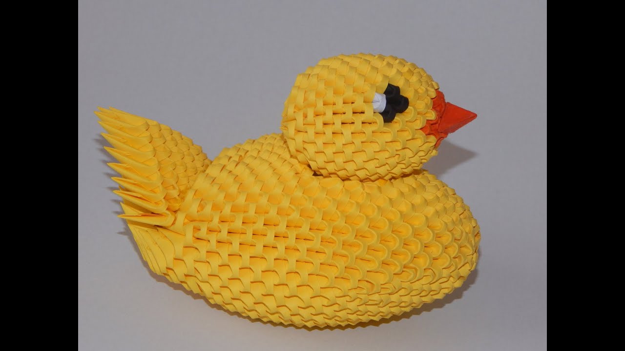 How to make 3d origami yellow Rubber duck part1