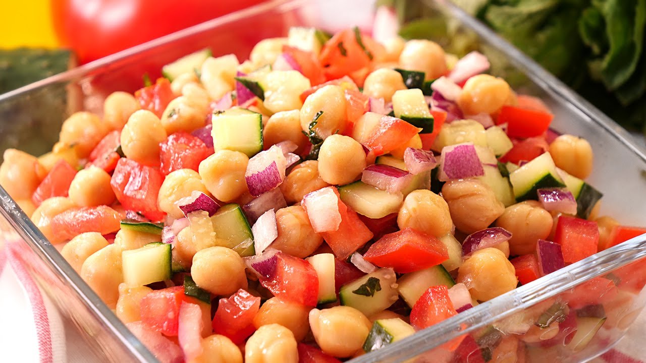 Ensalada de Garbanzos muy Fácil, Rápida y Fresquita 😋💕