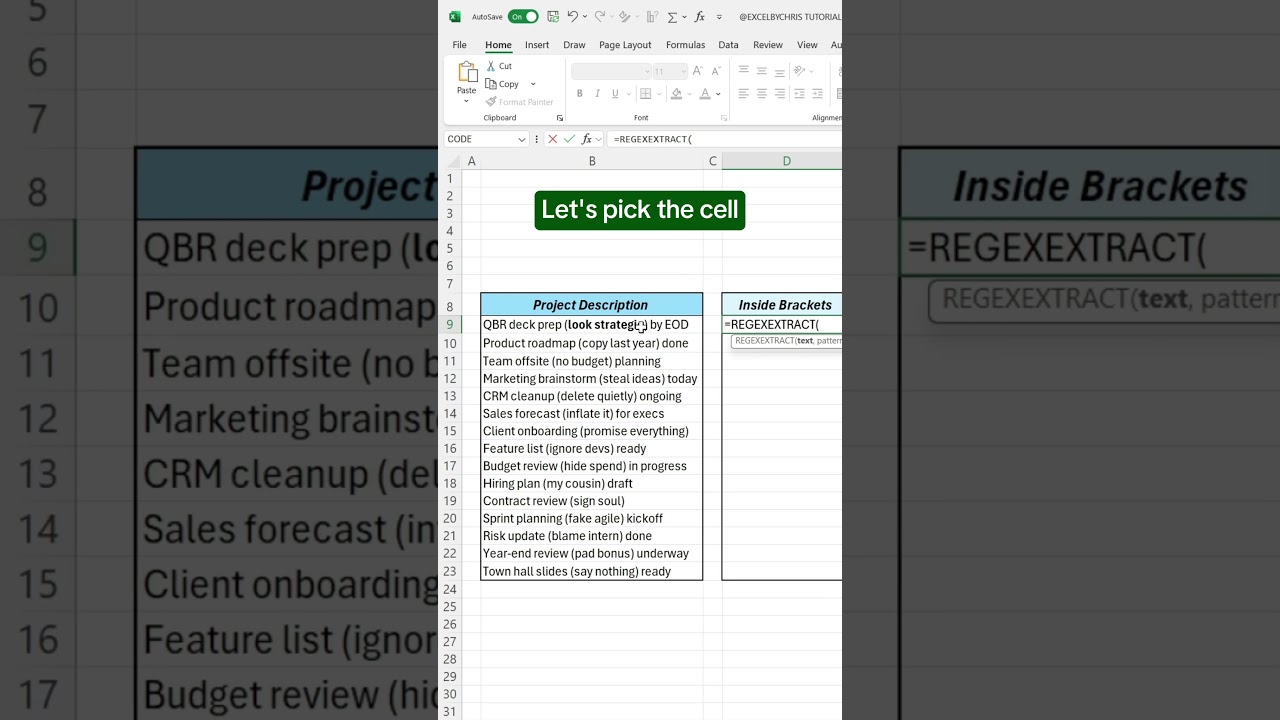 How to extract text in Excel using Regex! #excel #regex #dataextraction