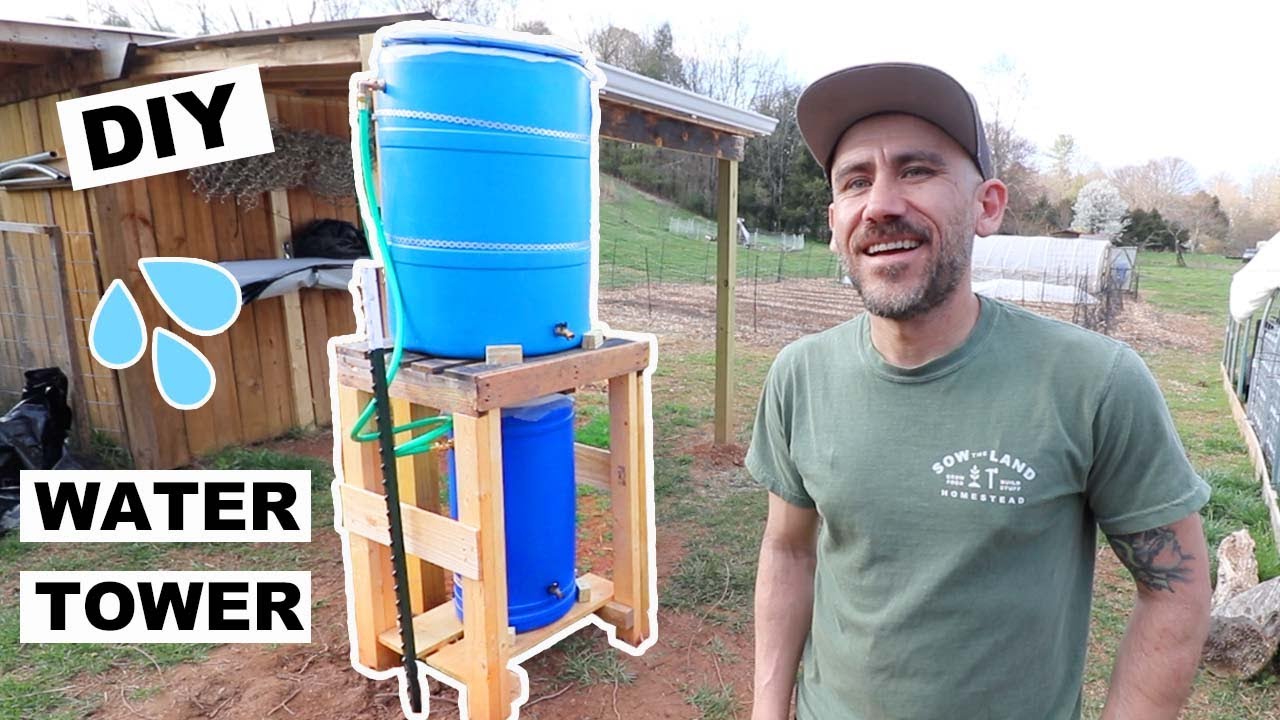DIY Water Tower (Saving 80 Gallons) SCRAP WOOD