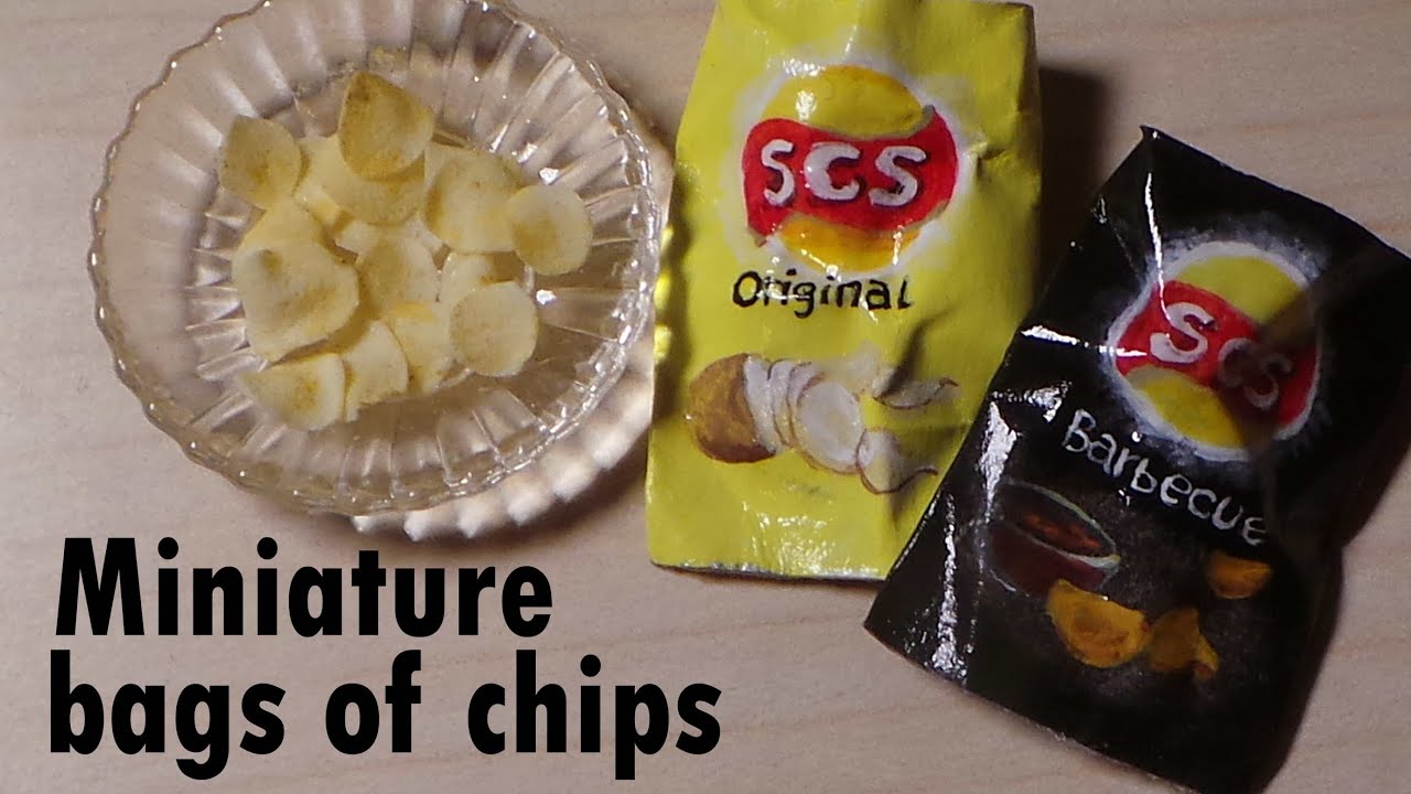 Miniature Bag Of Chips (Lay's Inspired) - Polymer Clay & Paper Tutorial