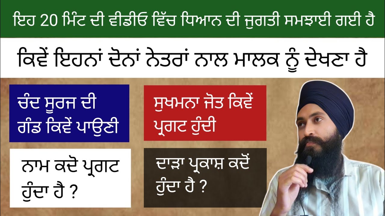 ਧਿਆਨ ਕਿਵੇਂ ਲਗਾਉਣਾ ਹੈ ? ਧਿਆਨ ਮਾਰਗ ਵਿੱਚ ਕਿਹੜੇ ਕਿਹੜੇ ਅਨੁਭਵ ਹੋਣਗੇ ।। ਆਉ ਸਮਝੀਏ ।।
