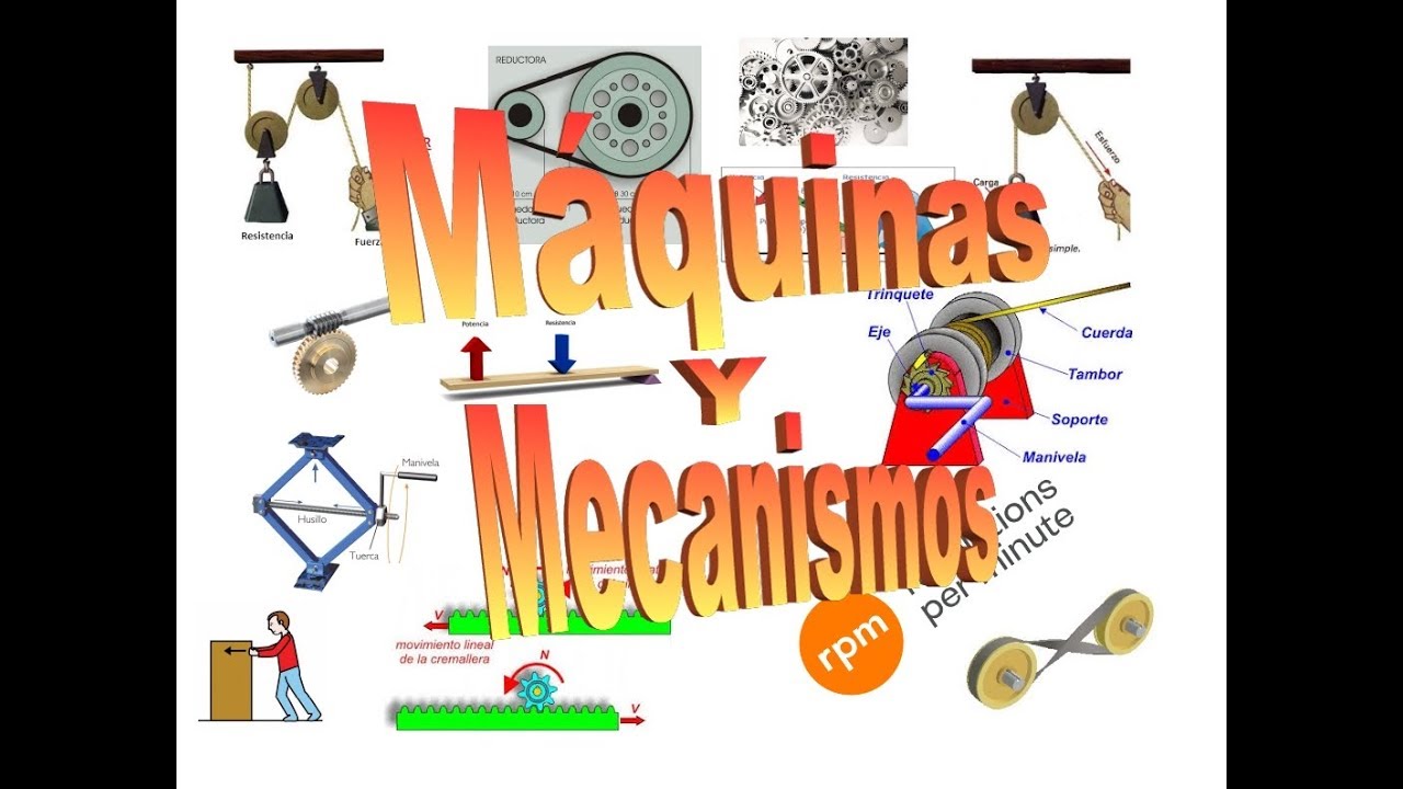 Máquinas y mecanismos: fuerza, palanca, polea, engranaje, sistemas, ruedas, correas...