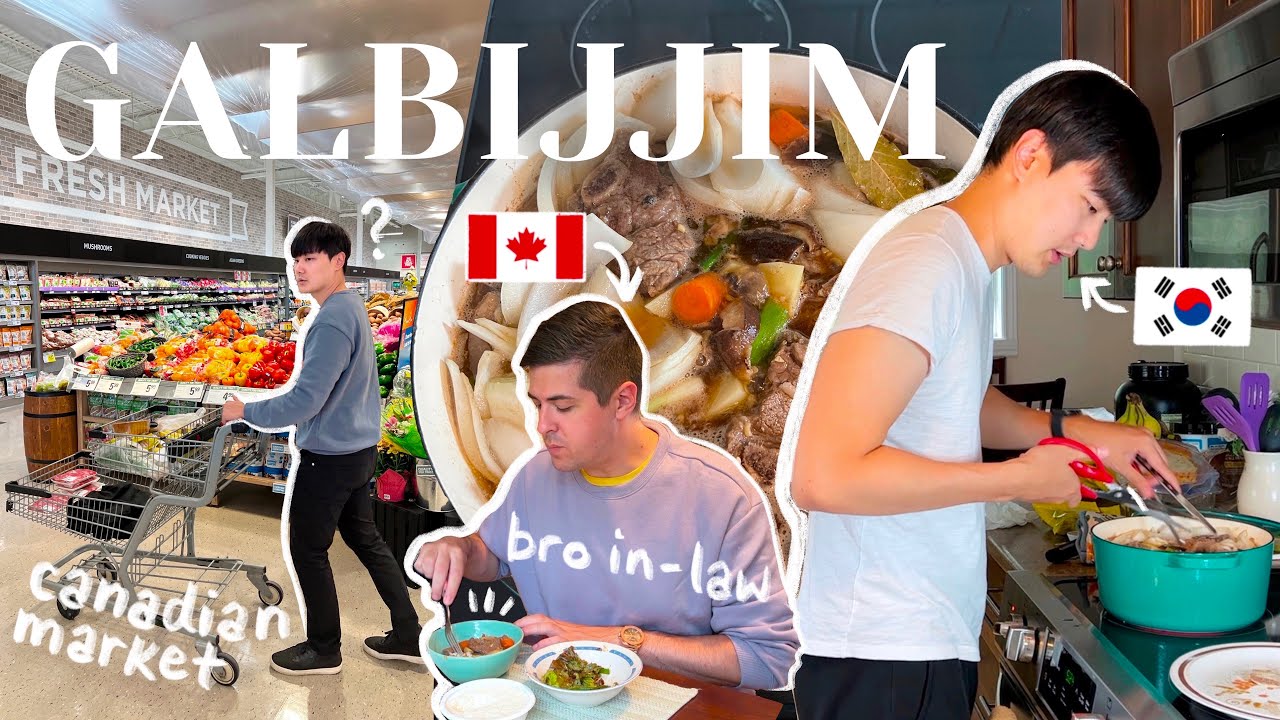 Korean Husband 🇰🇷 Cooks for Canadian In-laws 🇨🇦 GALBIJJIM (Korean braised ribs)