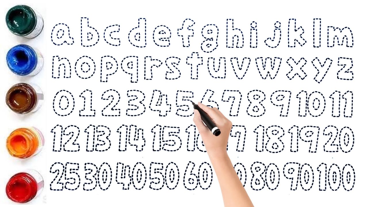 How To Learn Draw and Paint Alphabet Small Letters a to z & Counting 1 to 100 For Preschool Kids 