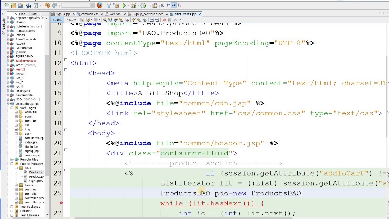 java web project 19(add to cart listing)