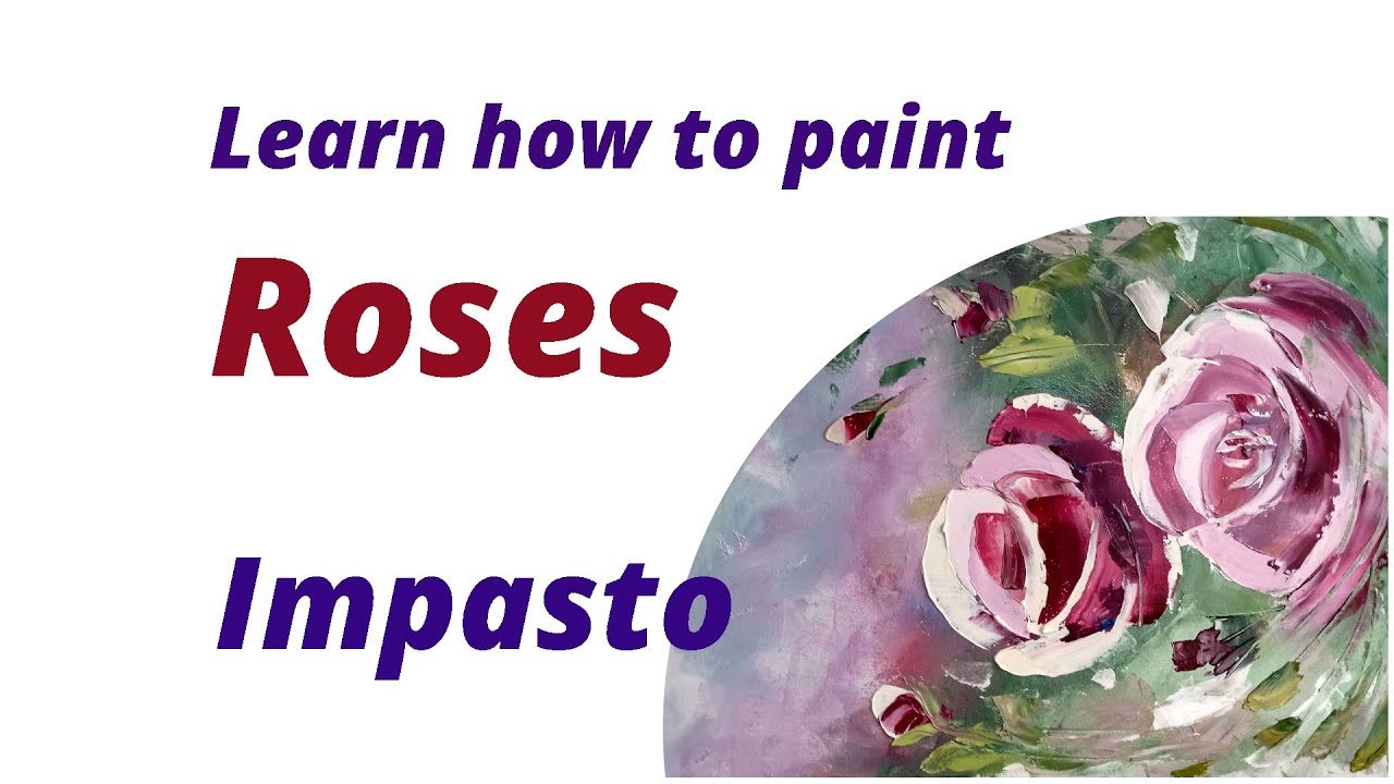 How to paint roses with a palette knife. Painting impasto with Julia Paletteknife.