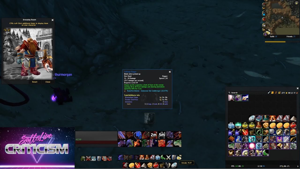 Easy warrior Coldrage Dagger farm Razorfen Downs
