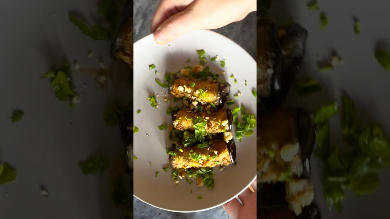 Georgian Eggplant Rolls: A Vegetarian Delight with Spices and Walnuts #VegetarianAppetizer #foodie