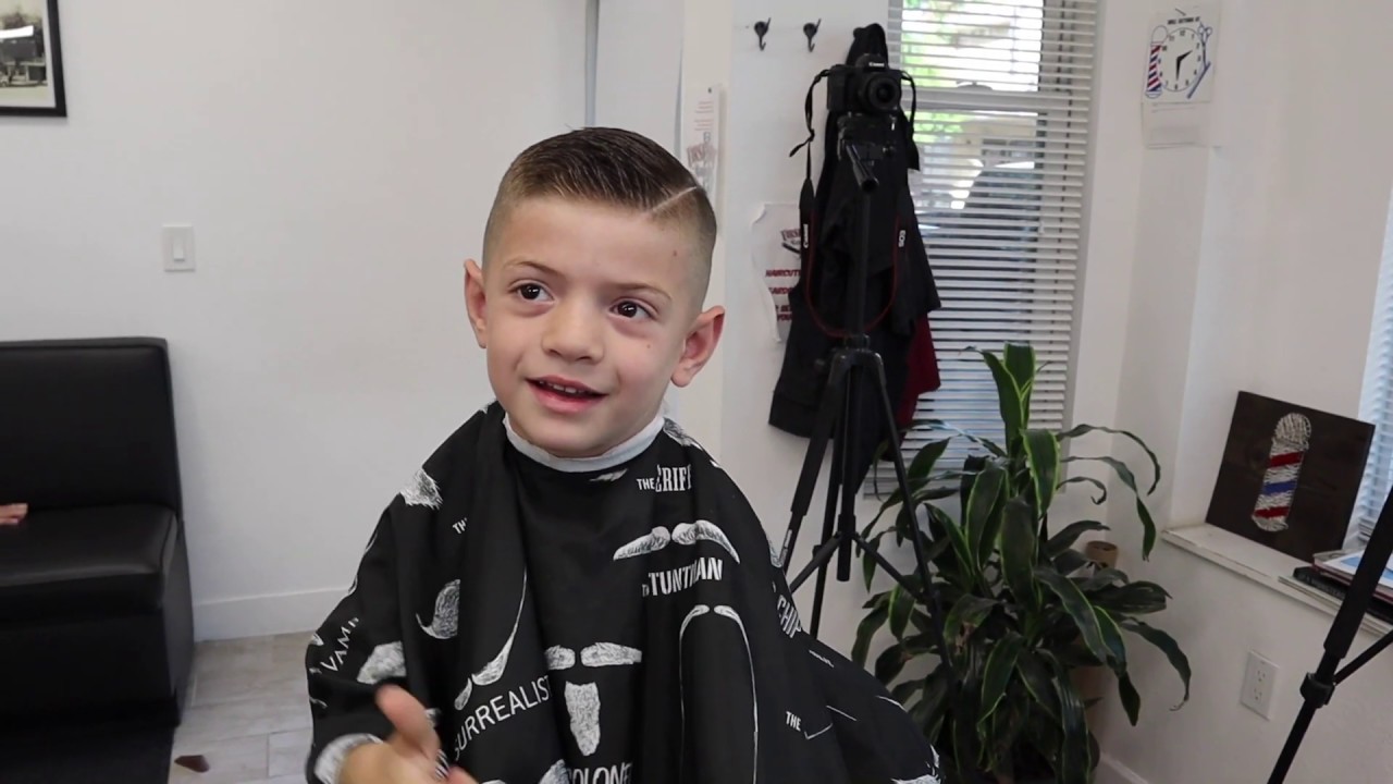 Step by Step Tutorial: Hard part combover little boys haircut with the line