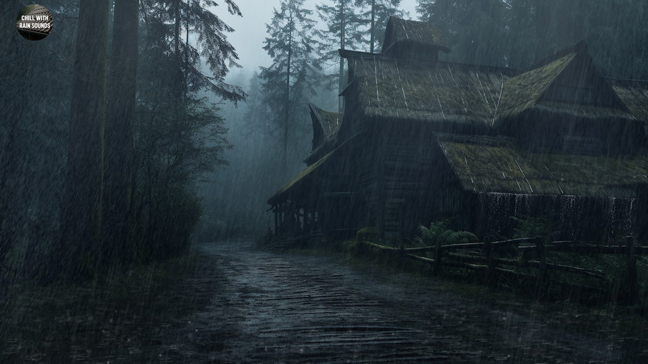 Relax with Heavy Rain in the Forest | Fall Asleep 5 in Minutes with Relaxing Natural Ambience