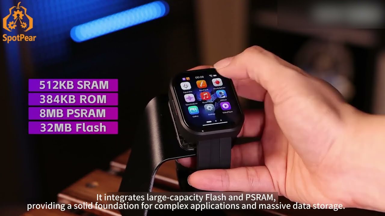 ESP32 2.06-inch AMOLED Watch with Operation Interface, Supporting Xiaozhi AI