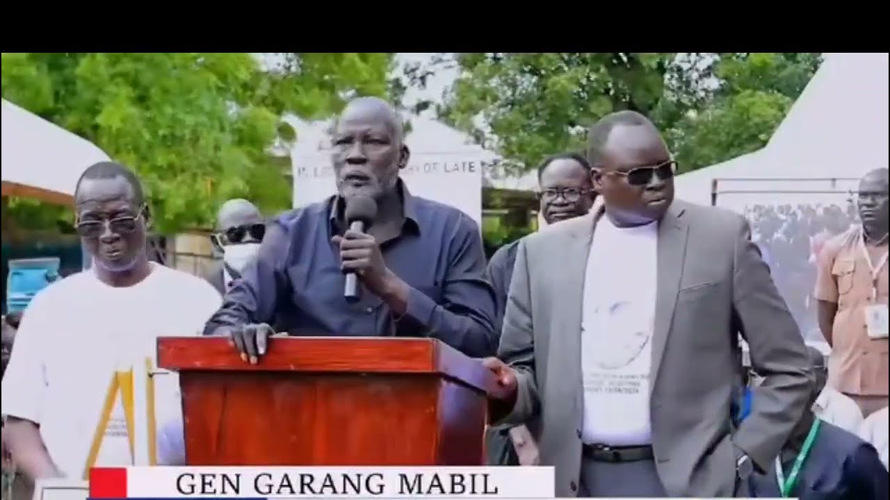 Gen. Garang Mabil gets emotional in late Gen. Bior Ajang Duot ceremony. Juba South Sudan 🇸🇸.