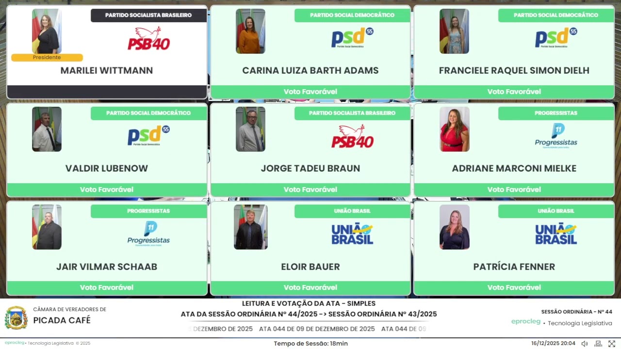 SESSÃO ORDINÁRIA - SESSÃO DO DIA 16 DE DEZEMBRO DE 2025