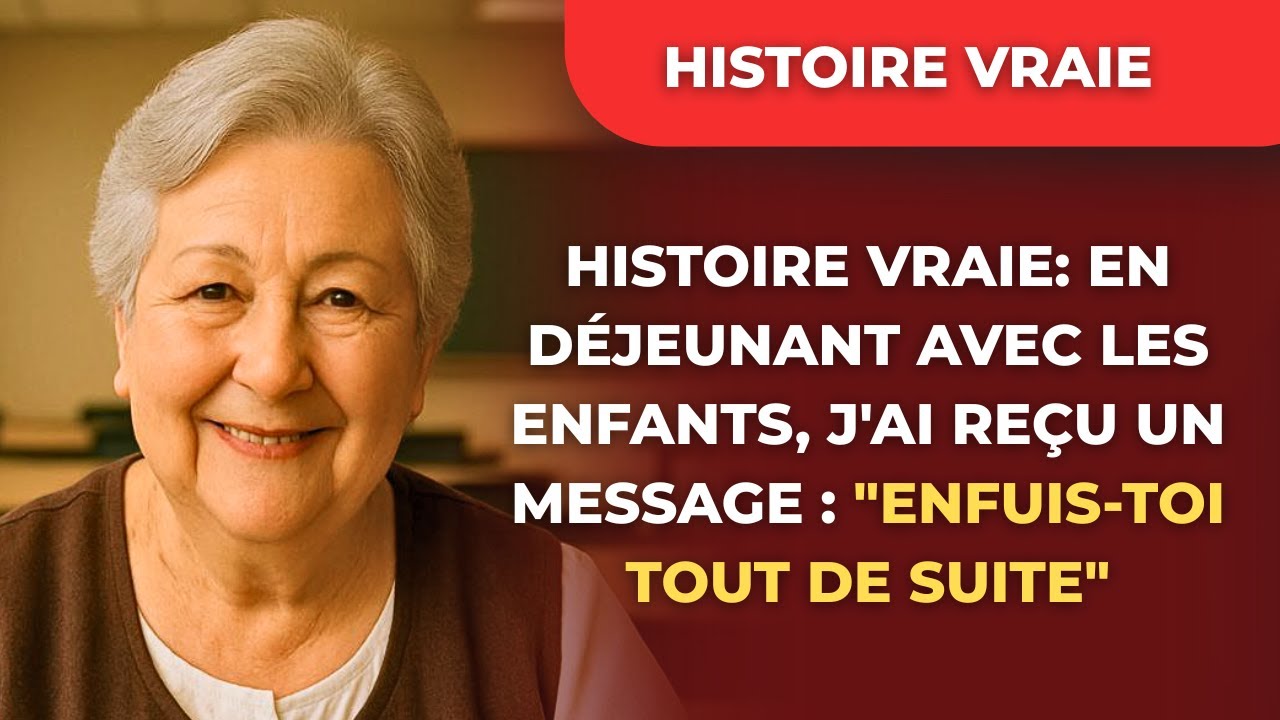 HISTOIRE VRAIE  EN DÉJEUNANT AVEC LES ENFANTS, J'AI REÇU UN MESSAGE  ENFUIS TOI TOUT DE SUITE