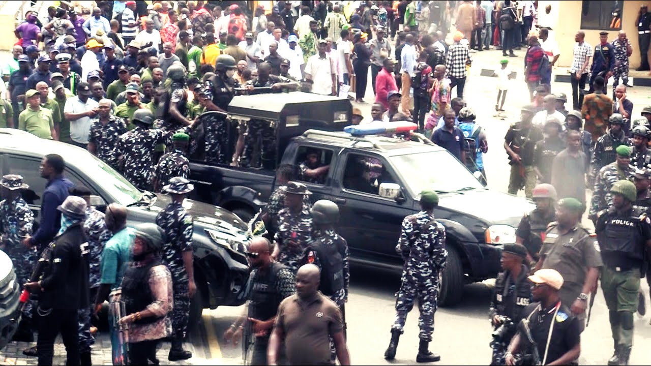 See The Massive Crowd In Lagos - Watch The Scene of The Hunger Protest, The Speeches, The Drama#nlc