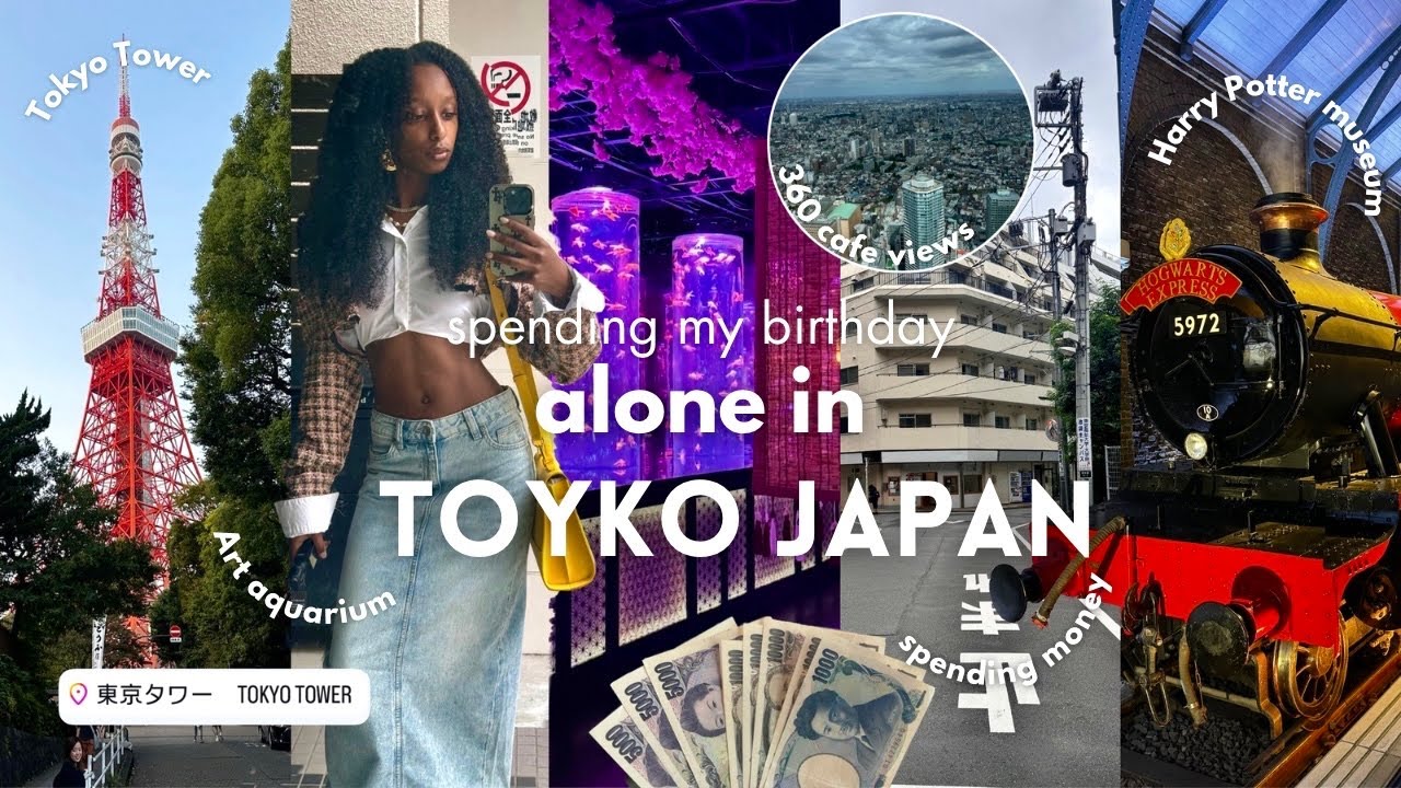 BIRTHDAY ALONE IN JAPAN 🇯🇵 jetlag, tokyo tower, aquarium, harry potter museum, etc