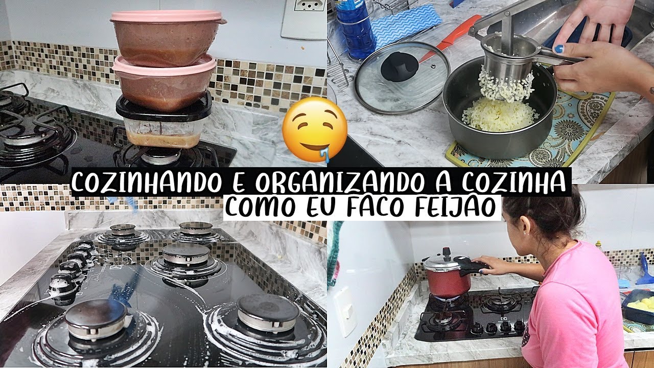 COZINHANDO E ORGANIZANDO A COZINHA COMIGO | Fiz feijão, como eu armazeno, etc! ❤️